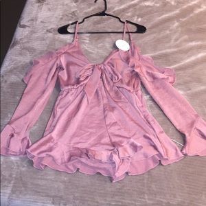 Hello Molly pink silky romper